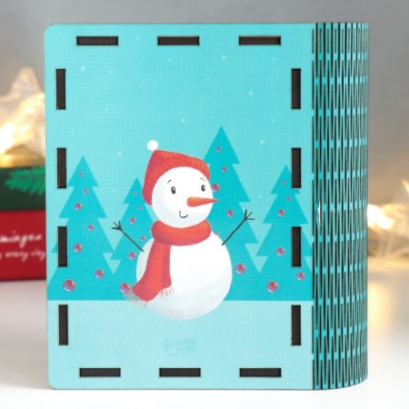 New Year's Building box "Snowman" 14x12x5 cm-4