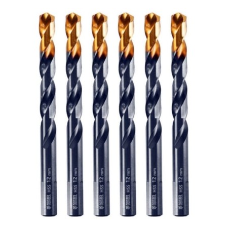 Drill Denzel 717224, 12 mm, HSS-Tin, Golden Tip, 6 pcs.