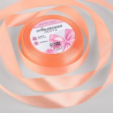 Satin tape, 20 mm × 23 ± 1 m, color peach No. 124