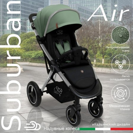 Walking stroller Sweet Baby Compatto, Silver Green color-1