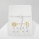 Set of 5 objects: 4 pairs fluffs, pendant “droplet”, white-white color in silver, 45 cm