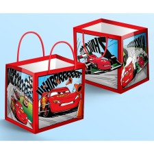 Gift package with a wide bottom, 30x30x30 cm, cars