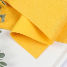 Foamiran glitter 2 mm, 50x50 cm, yellow