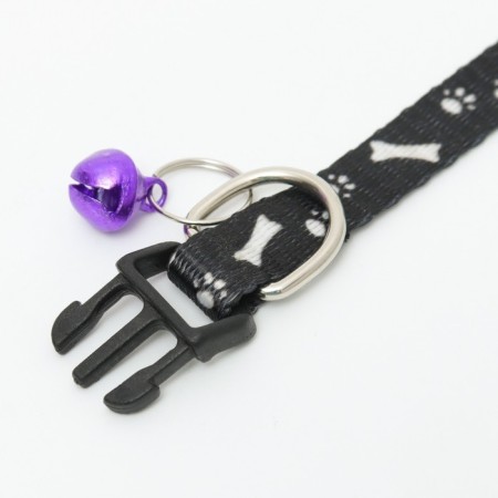 Collar of "paws-capacity" with a bell, kapron, 30 x 1 cm, black-4