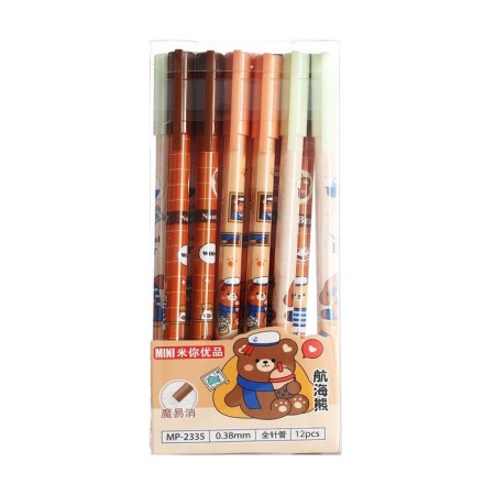 Gel handle with erased ink, blue rod, 0.38 mm, Bearal housing, mix-4