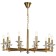 Suspended chandelier Albert 10XE14 40W, size 85x85x53-115 cm, bronze color