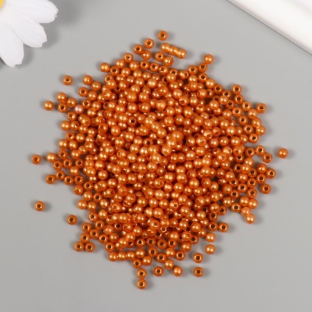 A set of beads "Pearls" D 4 mm, 250 gr, dark beige