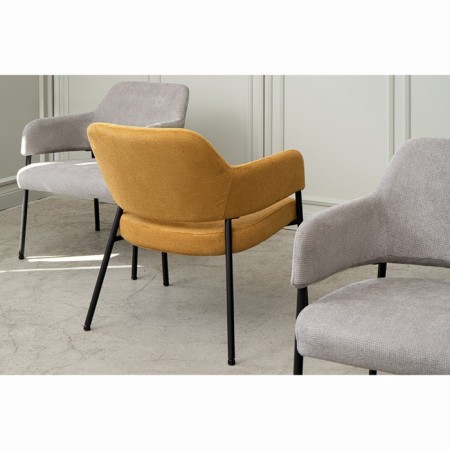 Wendy armchair, 640 × 685 × 740 mm, textured Shenill, color gray color-14