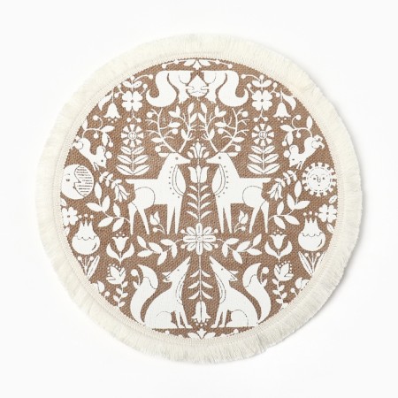 A set of napkins 4 pcs “Deer” central white, 37*37 cm-1