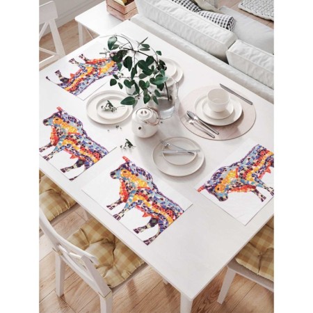 A set of napkins for setting the table "Mosaic bull", rectangular, size 32x46 cm, 4 pcs