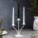 Summary Metal for 3 candles "Diez", 10.5x27 cm, white