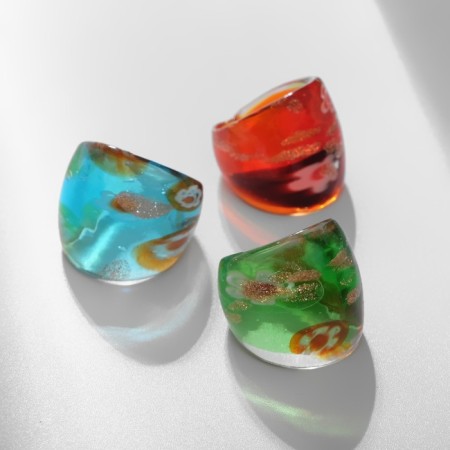 Ring "Muranian glass" spots, color mix-3