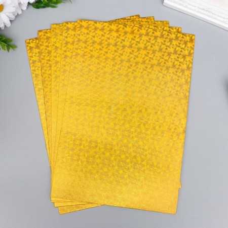 Foamiran hologram "Gold" 1.8 mm set 5 sheets 20x30 cm-1