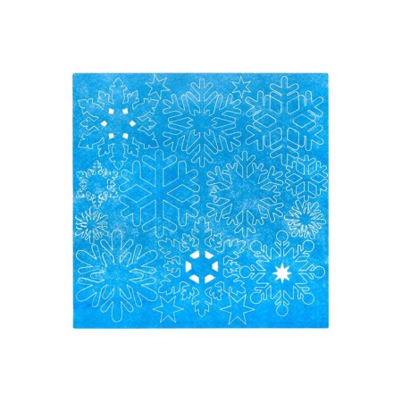 A set of snowflakes for decor, counting material, blue color-1