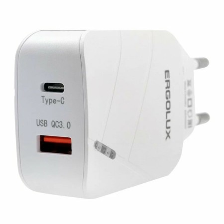 Ergolux ELX-RA01QC-C01, USB/USB-C, 3A network charger, fast charging, white-2