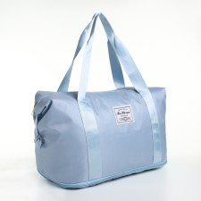 Sports bag with lightning, with an increase, external pocket, blue color