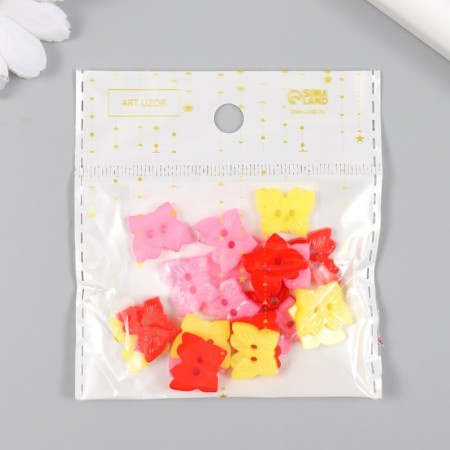 Buttons plastic for the creativity of "butterfly" set 20 pcs mix 1.5x1 cm-5