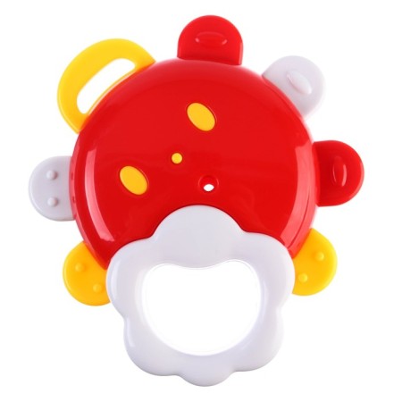 A rattle "Sun with a mirror", with elastic elements, color mix, crumb I-2