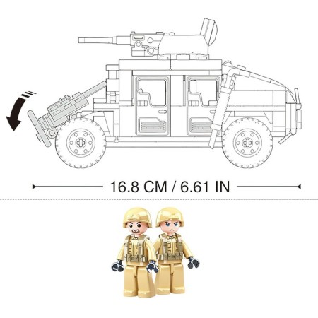 Конструктор Модельки «Боевой джип», 265 деталей-2