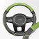 SkyWay braid, eco -leather, size m, black, with a green insert and strip, S01102393