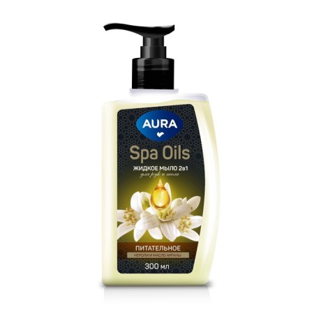 Liquid soap for hands and bodies 2v1 Aura Spa Oils Neroli and Argan oil, 300 ml