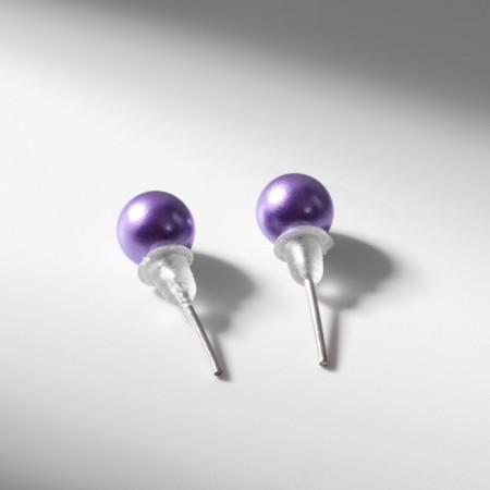 Pusets in a box of 108 pairs "Pearls", 4, 5, 6 mm, colored in silver-2