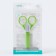 Baby scissors, manicure, with a cap, white/green color