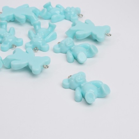 Bead "Bear" (set 10 pcs.), 3.4 × 2.4 × 1 cm, Mint color-1