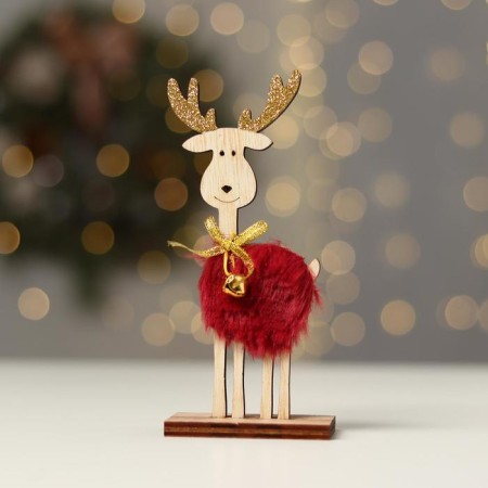 New Year's decor "Deer with a bell" 7 × 4 × 15.5 cm, red-1