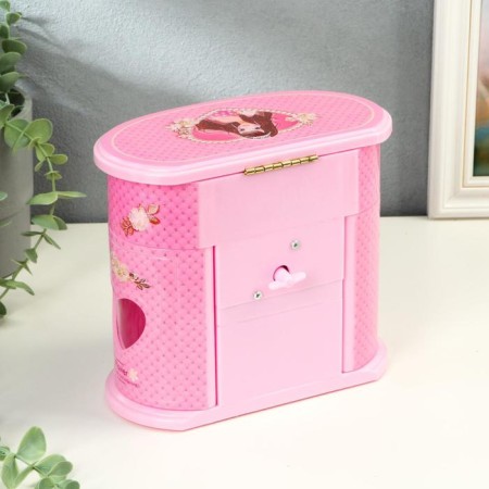 Musical Mechanical Mechanical "Princess chest" Pink 17.5.20x11 cm-2