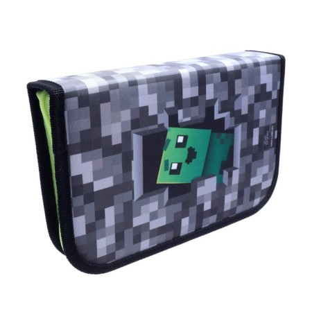 Penal 3 sections, tab inside, 140 x 210 x 40 mm, fabric, calligrata top block "Pixels"-2