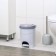Garbage container with pedal, 7 l, marble color