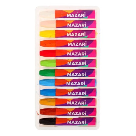 Mazari oil pastel, 12 colors, hexagonal housing, length 73 mm, D housing 10 mm, cardboard packaging-2