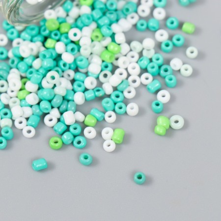 Beads 12/0 in the bottle "Young greens" 20 grams 6x2x2 cm-2
