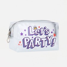 Cosmetic bag with zipper, matte color/multi -colored