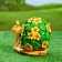 Garden figure "Carved Snail", yellow flowers, 20x11x12cm
