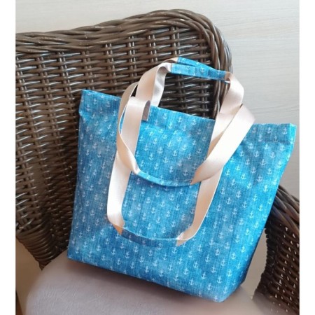Bag Women's shopper Blue Oxford anchor-1