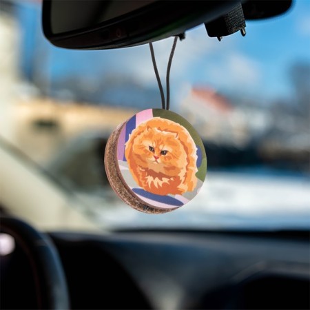 Car suspension Grand Caratt flying cat, wood, felt-3