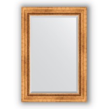 Mirror with fatset in the baguette frame - Roman gold 88 mm, 66 x 96 cm, Evoform