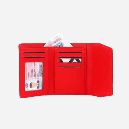 Women's wallet on magnet, red color-4