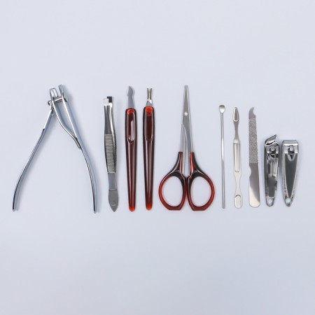 Manicure set, 10 items, in case, black color-3