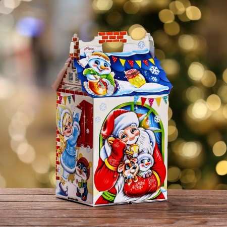 Gift box "Congratulations of Santa Claus", house, 17.6 x 14.3 x 29 cm