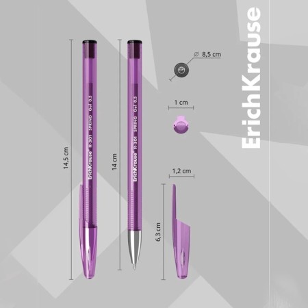 Gel pen Erichkrause R-301 Spring Gel Stick, black ink, node 0.5 mm, letter line 600 meters-3
