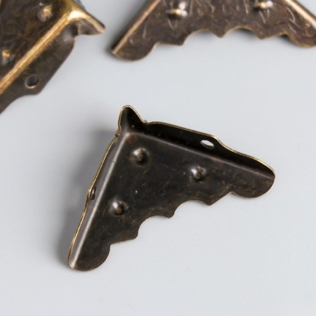 Metal corner "vegetable" bronze set 4 pcs 3x3 cm-1