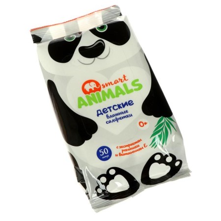 Wet wipes Smart Animals No. 50 Children with chamomile and vitamin E mix