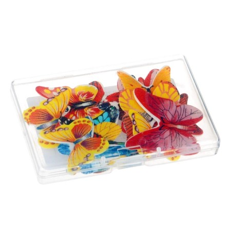 Waffle butterflies for decor of cupcakes, cake, mix, 15 pcs-2