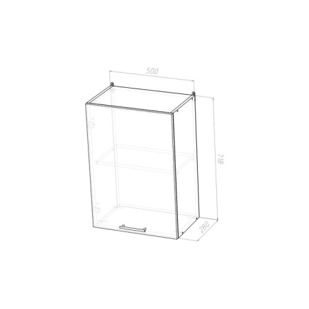 A cabinet hinged with 1 door Noktyurn 500x300x720 White/Dark Concrete/Anthracite-1