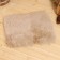 Bath mat with sheepskin, brown 40x30 cm