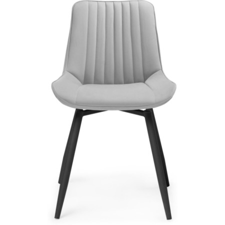 Stool on a metal frame Seda spinning metal/velor, black/gray 50x56x82 cm-2