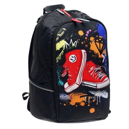 School backpack, 37 x 26 x 13 cm, ergonomic back, calligrata with "sneakers"-6